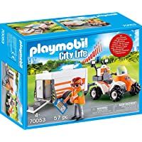 PLAYMOBIL Life City Quad Rescate+Remolque- Color carbón (70053)